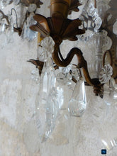 Load image into Gallery viewer, BACCARAT 19TH Gorgeous PAIR Wall Light Clear Crystal Drop Sconces 5 Fires RARE