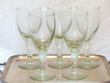 Load image into Gallery viewer, HUGE 9&quot; Vintage Antique Wine Glasses / Set of 5x / Late 19TH Blowned glass 40oz
