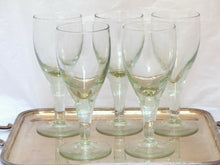 Load image into Gallery viewer, HUGE 9" Vintage Antique Wine Glasses / Set of 5x / Late 19TH Blowned glass 40oz