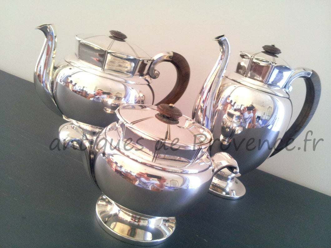 GALLIA Christofle AntiqueFrench coffee tea set / 3 pieces silverplated 1900