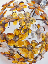 Load image into Gallery viewer, Vintage French Amber Flower Prisms Maison Bagues Style Antique Chandelier Lustre