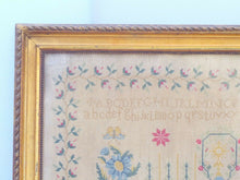 Load image into Gallery viewer, OMG Antique 19TH French Folk Art Sewing Stitchery Embroidery Alphabet 1842 RARE