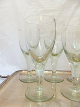 Load image into Gallery viewer, HUGE 9&quot; Vintage Antique Wine Glasses / Set of 5x / Late 19TH Blowned glass 40oz
