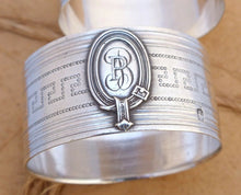 Load image into Gallery viewer, PAIR Antique French Sterling Silver Napkin Ring Highly Guilloche Style Cartouche