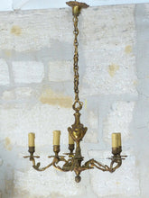 Load image into Gallery viewer, Late 19TH Antique French 5 Arms Ormolu Bronze Chandelier Ceiling Rococo Louis XV