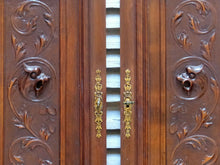 Load image into Gallery viewer, Pair Antique French Hand Carved Solid Wood Doors Panels Gothic Chimera Salvage