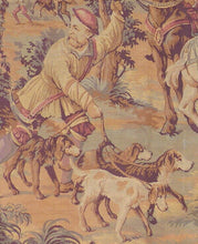 Load image into Gallery viewer, XL Large Antique French Tapestry Medieval Scenery 68x46" RARE PAIR 19TH