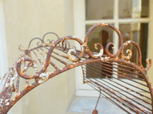 Load image into Gallery viewer, Large Antique French Napoleon III Iron Bird Cage Stand Decor Birdcage 19TH RARE