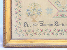 Load image into Gallery viewer, OMG Antique 19TH French Folk Art Sewing Stitchery Embroidery Alphabet 1842 RARE