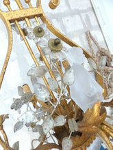Load image into Gallery viewer, Excpt. MAISON BAGUES French Mid-Century Gilt Iron Floral Lyre Chandelier Chinese
