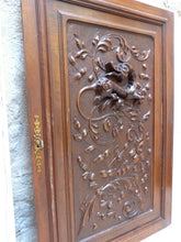 Load image into Gallery viewer, LARGE 33" Antique French Carved Solid Wood Doors Panels Gothic Chimera Salvage