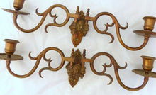 Load image into Gallery viewer, Pair Antique 19th Bronze Signed French Sconce Candlesticks RARE Gothic Bacchus