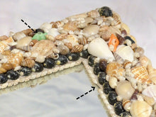 Load image into Gallery viewer, RARE Antique FRENCH c1920 SHELL ART Seashell Encrusted 12" Square MIRROR