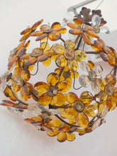 Load image into Gallery viewer, Vintage French Amber Flower Prisms Maison Bagues Style Antique Chandelier Lustre