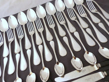 Load image into Gallery viewer, CHRISTOFLE PERLES Table set 12 Place settings 60 pieces Silverplated - MINT

