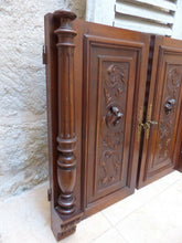 Load image into Gallery viewer, Pair Antique French Hand Carved Solid Wood Doors Panels Gothic Chimera Salvage