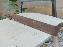 Load image into Gallery viewer, Large antique & rustic French Table Cutting Board with Iron Chopper - Painted