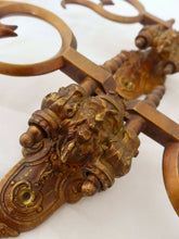 Load image into Gallery viewer, Pair Antique 19th Bronze Signed French Sconce Candlesticks RARE Gothic Bacchus