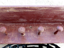 Load image into Gallery viewer, Gorgeous Primitive Antique FRENCH Wooden Coat Hat Rack 6 Turned Wood Knobs Red