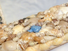 Load image into Gallery viewer, RARE Antique FRENCH c1920 SHELL ART Seashell Encrusted 12" Square MIRROR