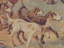 Load image into Gallery viewer, XL Large Antique French Tapestry Medieval Scenery 68x46" RARE PAIR 19TH