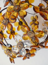 Load image into Gallery viewer, Vintage French Amber Flower Prisms Maison Bagues Style Antique Chandelier Lustre