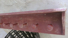 Load image into Gallery viewer, Gorgeous Primitive Antique FRENCH Wooden Coat Hat Rack 6 Turned Wood Knobs Red