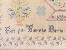 Load image into Gallery viewer, OMG Antique 19TH French Folk Art Sewing Stitchery Embroidery Alphabet 1842 RARE