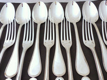 Load image into Gallery viewer, CHRISTOFLE PERLES Table set 12 Place settings 60 pieces Silverplated - MINT
