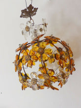 Load image into Gallery viewer, Vintage French Amber Flower Prisms Maison Bagues Style Antique Chandelier Lustre