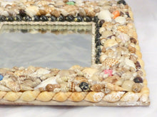 Load image into Gallery viewer, RARE Antique FRENCH c1920 SHELL ART Seashell Encrusted 12" Square MIRROR