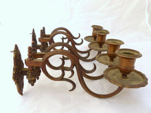 Load image into Gallery viewer, Pair Antique 19th Bronze Signed French Sconce Candlesticks RARE Gothic Bacchus