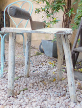 Load image into Gallery viewer, Large antique & rustic French Table Cutting Board with Iron Chopper - Painted