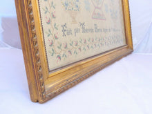 Load image into Gallery viewer, OMG Antique 19TH French Folk Art Sewing Stitchery Embroidery Alphabet 1842 RARE