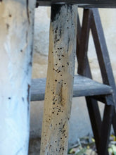 Load image into Gallery viewer, Large antique & rustic French Table Cutting Board with Iron Chopper - Painted