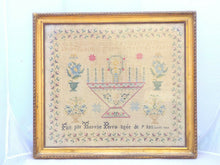 Load image into Gallery viewer, OMG Antique 19TH French Folk Art Sewing Stitchery Embroidery Alphabet 1842 RARE