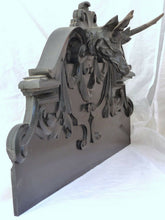 Load image into Gallery viewer, XL Antique Hand Carved Black Forest Pediment RARE 31" Hunting Horns Stag 19th