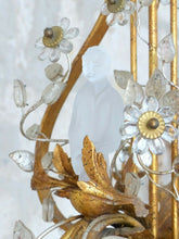 Load image into Gallery viewer, Excpt. MAISON BAGUES French Mid-Century Gilt Iron Floral Lyre Chandelier Chinese