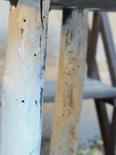 Load image into Gallery viewer, Large antique & rustic French Table Cutting Board with Iron Chopper - Painted