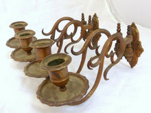 Load image into Gallery viewer, Pair Antique 19th Bronze Signed French Sconce Candlesticks RARE Gothic Bacchus