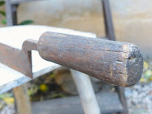 Load image into Gallery viewer, Large antique & rustic French Table Cutting Board with Iron Chopper - Painted