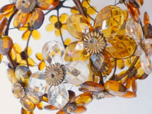 Load image into Gallery viewer, Vintage French Amber Flower Prisms Maison Bagues Style Antique Chandelier Lustre