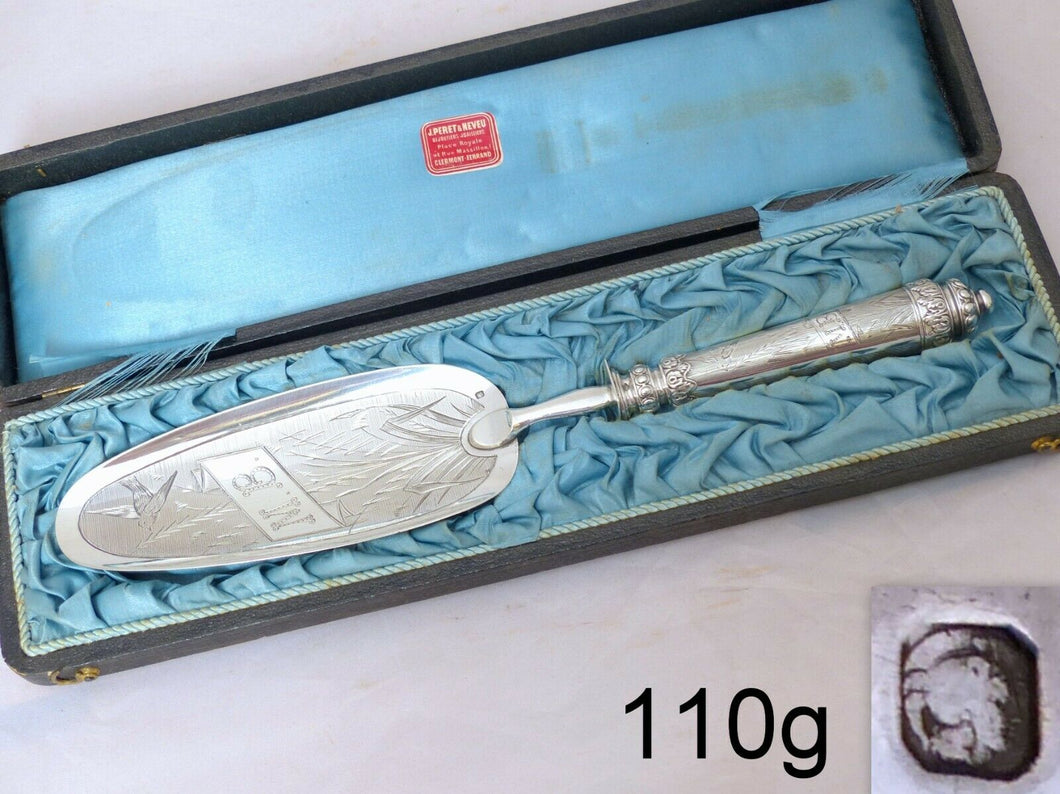Antique French Sterling Silver Pie Cake Pastry Server Set Napoleon III era 1870