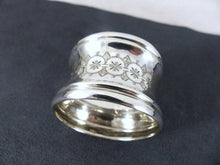 Load image into Gallery viewer, Antique French Sterling Silver Napkin Ring Guilloche Style Cartouche 19th