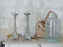 Load image into Gallery viewer, 23" Pair of Large 19th century French Church Candlesticks - Brass & Grey Patina