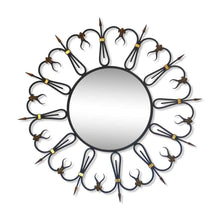 Load image into Gallery viewer, OMG RARE Mid-Century French Round Iron Framed Convex Mirror 1950
