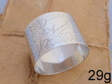 Load image into Gallery viewer, 19TH Antique French Sterling Silver Napkin Ring Highly Guilloche Style Cartouche
