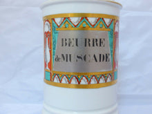 Load image into Gallery viewer, 19TH Porcelaine Paris French Apothecary jar NUTMEG BUTTER Pot pharmacie pharmacy
