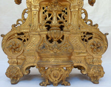 Load image into Gallery viewer, 22" XXL Gorgeous Antique French Bronze Lion Clock 19TH Paris movement Gothic