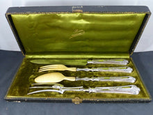 Load image into Gallery viewer, Antique French Sterling Silver 4pieces Salad & Carving Set Napoleon III era 1870